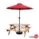 12BEER+U 四尺原木庭園桌椅+傘組 啤酒桌 戶外桌椅 烤肉桌 BBQ 露營桌