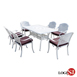 CUT-WH6 韻藏(白)鑄鋁庭園1桌6椅 休閒桌椅