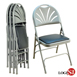FR-CH 風尚灰黑皮面折合鐵椅 折疊椅