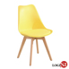 X855皮面實木椅腳餐椅 北歐風格 造型椅 書桌椅 設計師